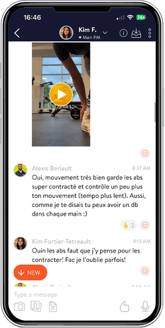 Chat privé avec ton coach